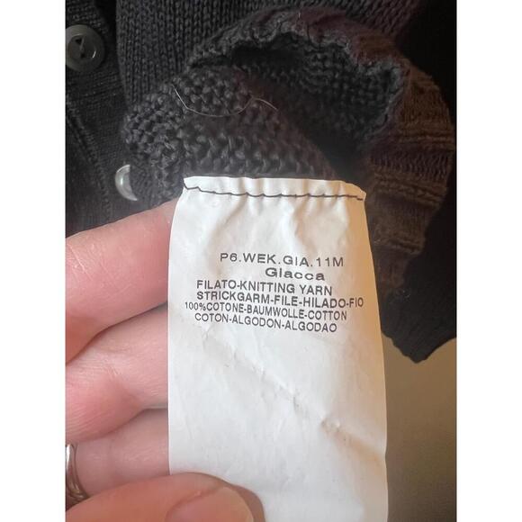 MaxMara Weekend Dark Brown Ruffled Neckline Long Sleeve Button Up Cardigan Large - Picture 7 of 10